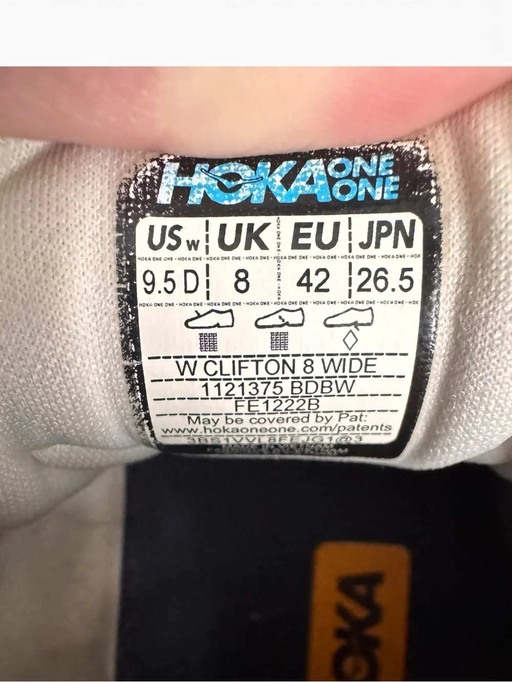 HOKA Clifton 8 Wide Women’s 9.5 D Running Shoes White Mint Purple